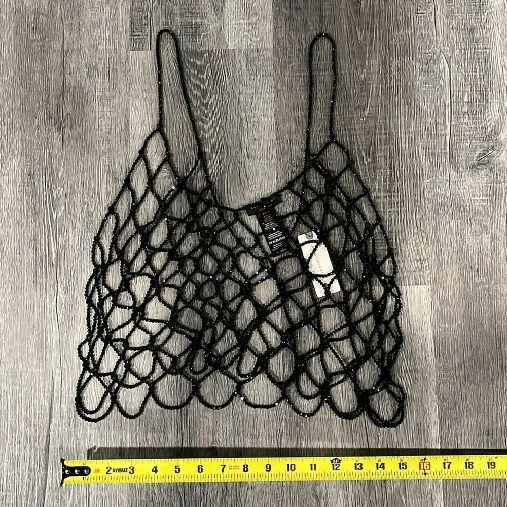 Anthropologie NWT Current Air BLACK Beaded Tank XS/S - Picture 9 of 10